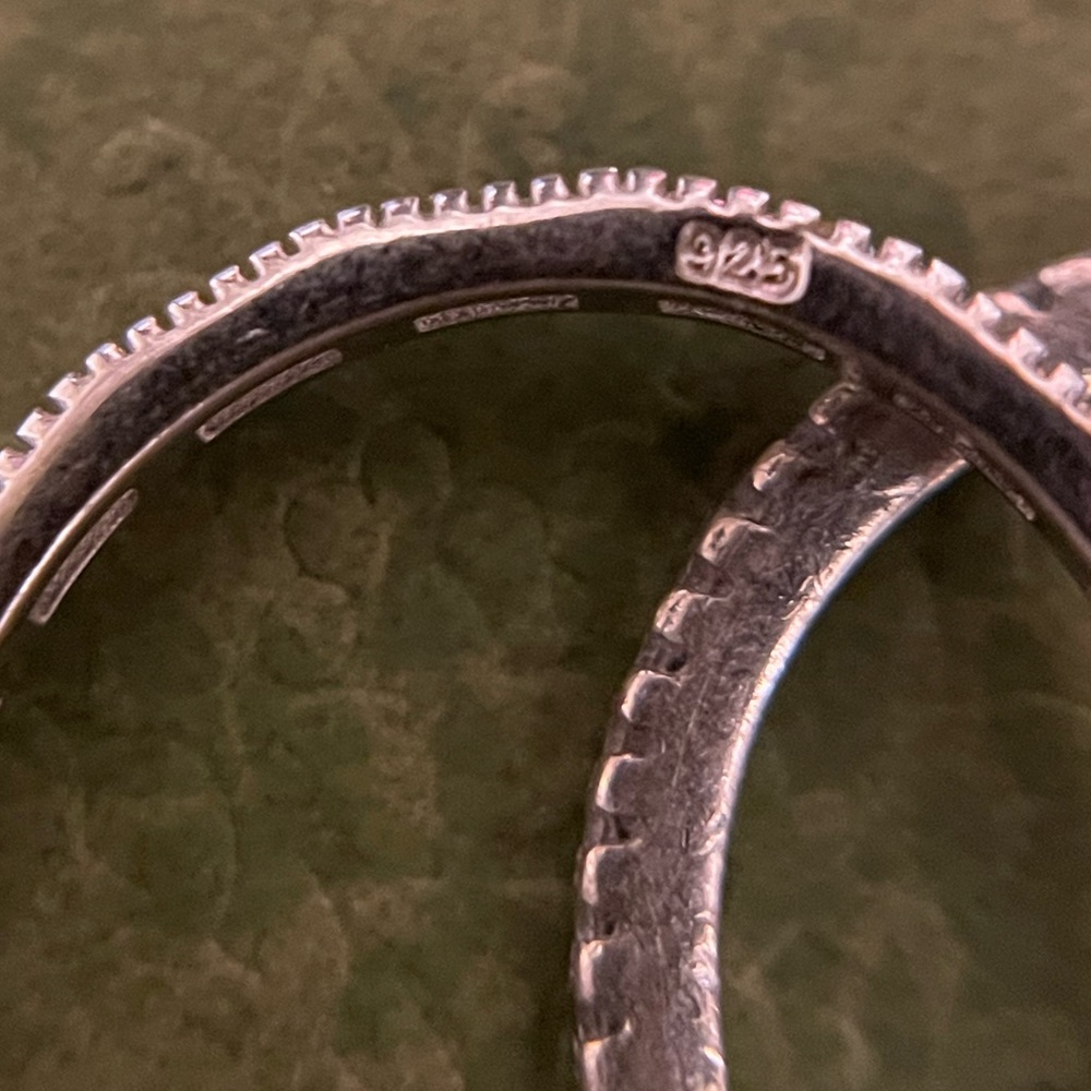 Stackable Sterling Rings With Simulated Diamonds - image 5